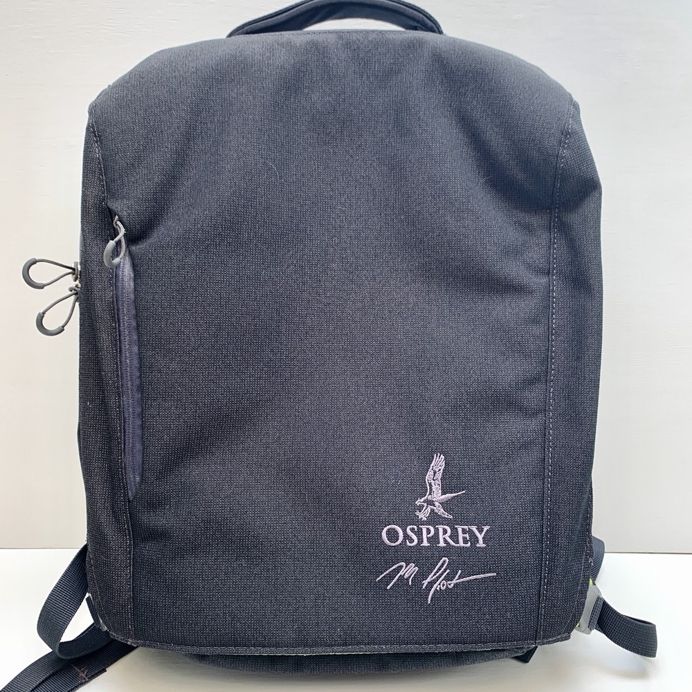 OSPREY Pixel Port Backpack Black w/ Green Lining Laptop Bag, w Osprey Logo